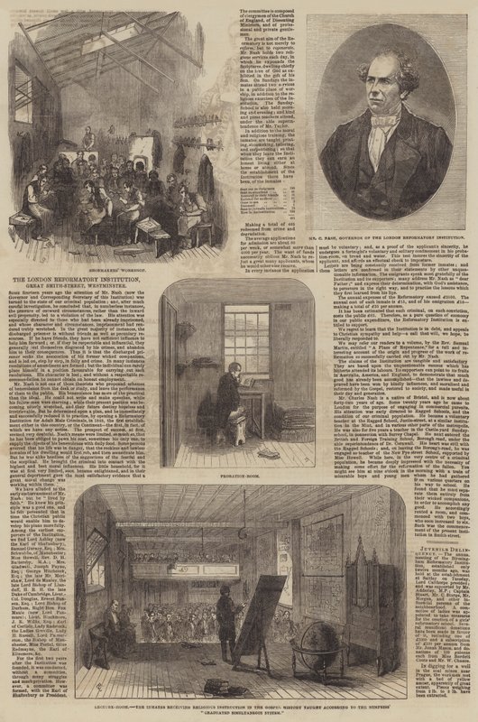 The London Reformatory Institution (Grawerowanie) autorstwa English School