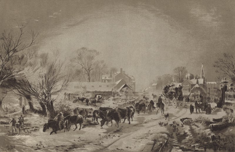 The Mail Coach (chromolitho) autorstwa English School