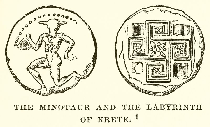 Minotaur i Labirynt Krety autorstwa English School