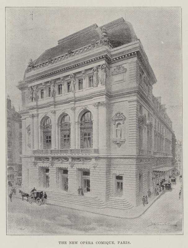 Nowa Opera Comique, Paryż (rycina) autorstwa English School