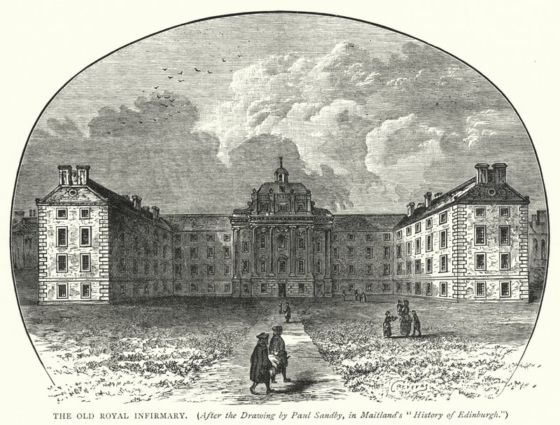 Old Royal Infirmary (rycina) autorstwa English School
