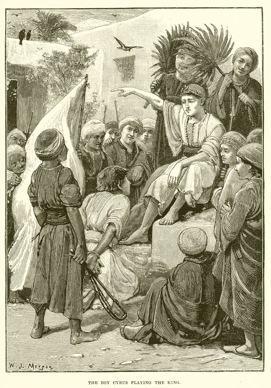 Chłopiec Cyrus grający króla autorstwa English School