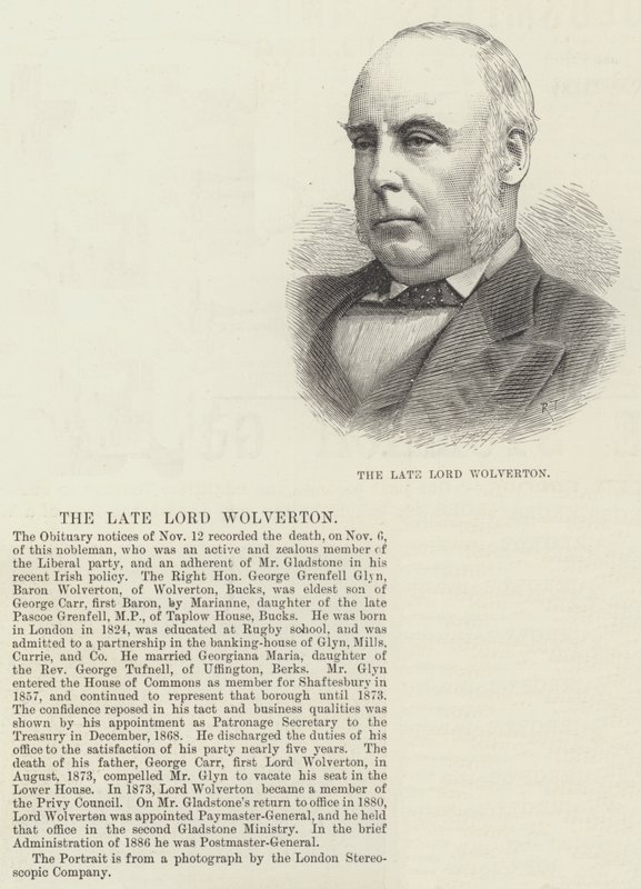 Nieżyjący już Lord Wolverton (grafika) autorstwa English School