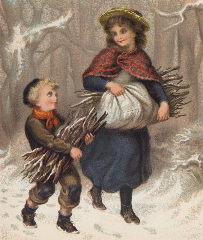 Dziecko drwala (chromolit) autorstwa English School