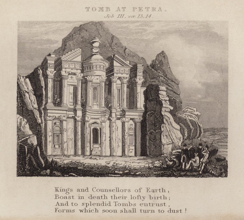 Grób w Petrze, Hioba III, wer. 13 autorstwa English School