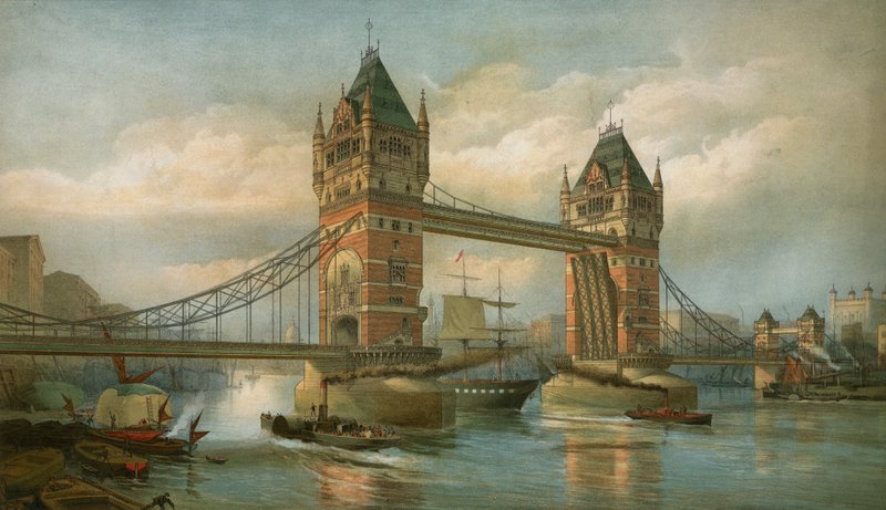 Tower Bridge, Londyn autorstwa English School
