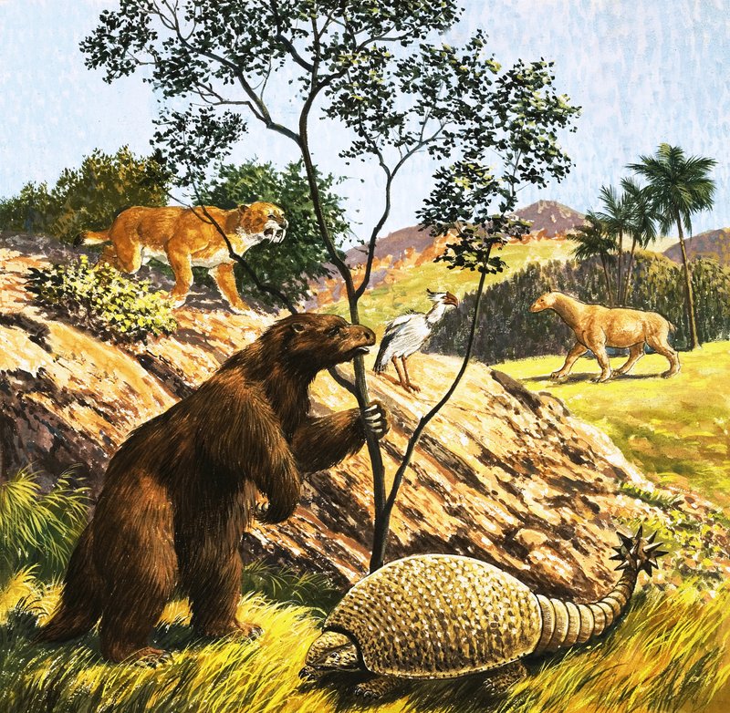 Niezidentyfikowane prehistoryczne stworzenia autorstwa English School