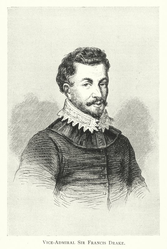 Wiceadmirał Sir Francis Drake (grafika) autorstwa English School