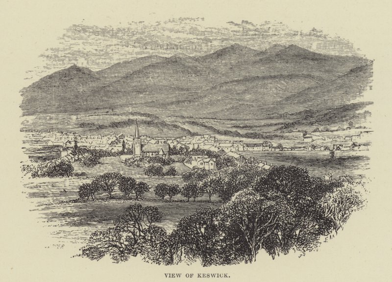 Widok Keswick (grafika) autorstwa English School