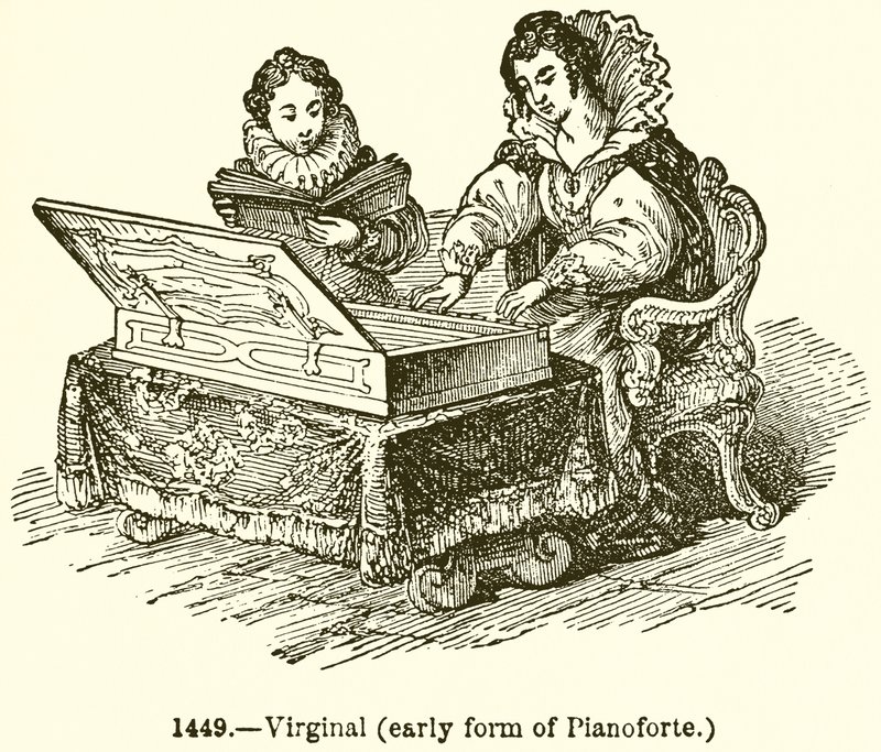 Virginal (wczesna forma Planoforte) autorstwa English School