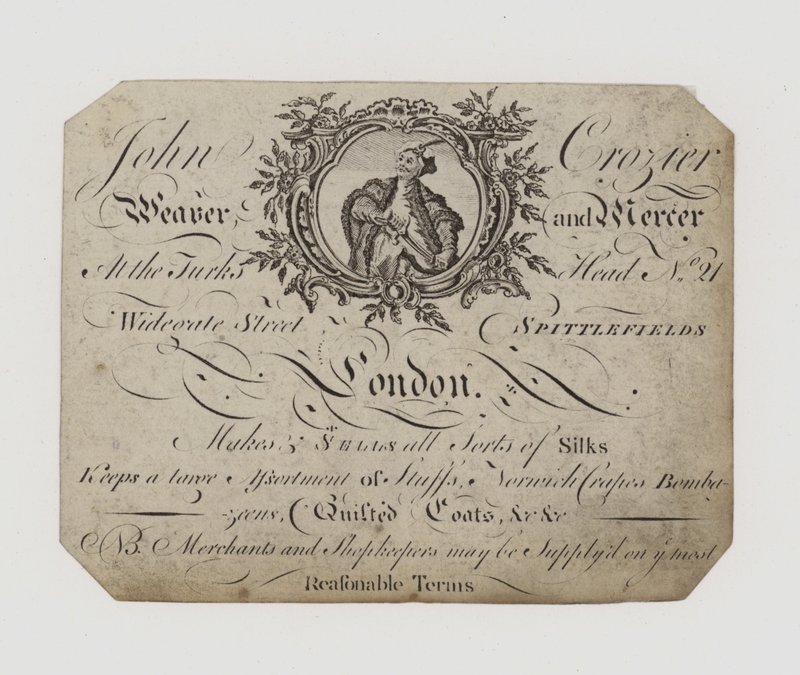 Weaver and Mercer, John Crozier, karta handlowa autorstwa English School