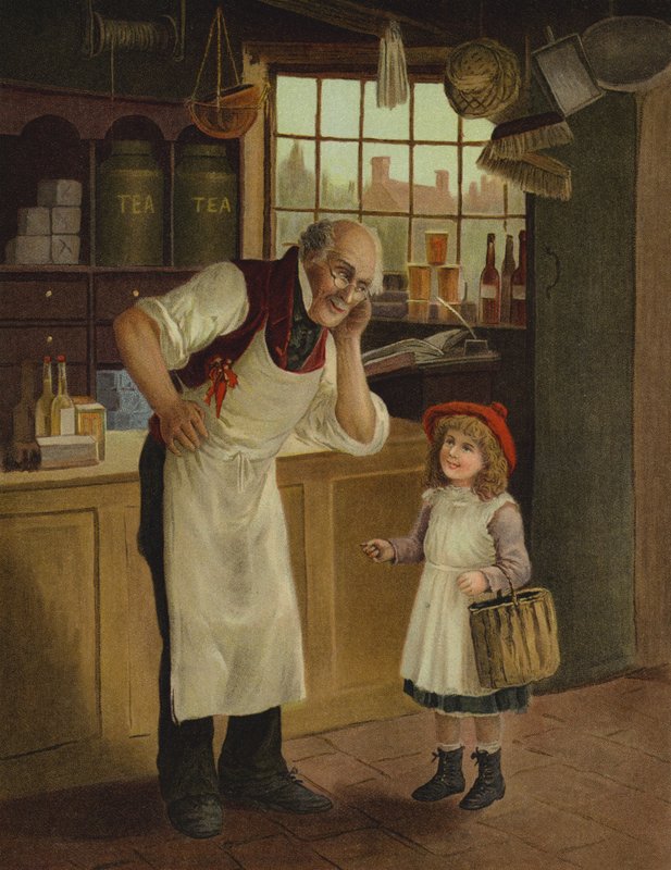"Co powiedziałeś, mały" (chromolitho) autorstwa English School