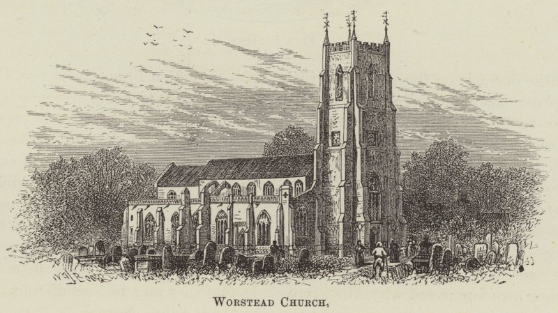 Kościół Worstead (rycina) autorstwa English School
