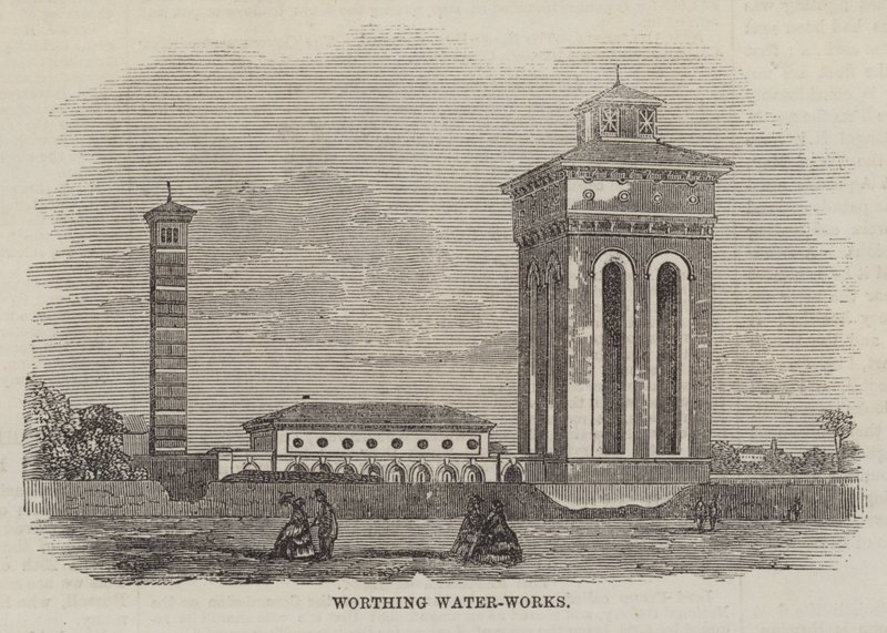 Worthing Water-Works (grawerowanie) autorstwa English School