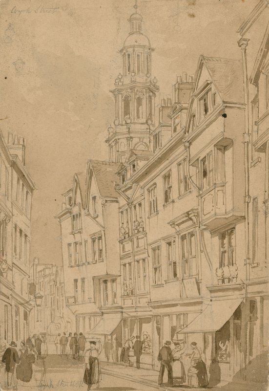 Wych Street, Londyn (wc na papierze) autorstwa English School