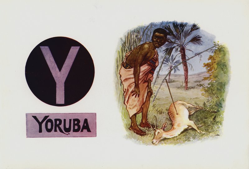 Y, Yoruba (litografia kolorowa) autorstwa English School