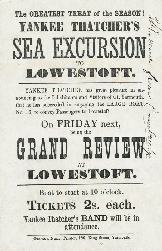 Yankee Thatchers Sea Excursion do Lowestoft (druk) autorstwa English School