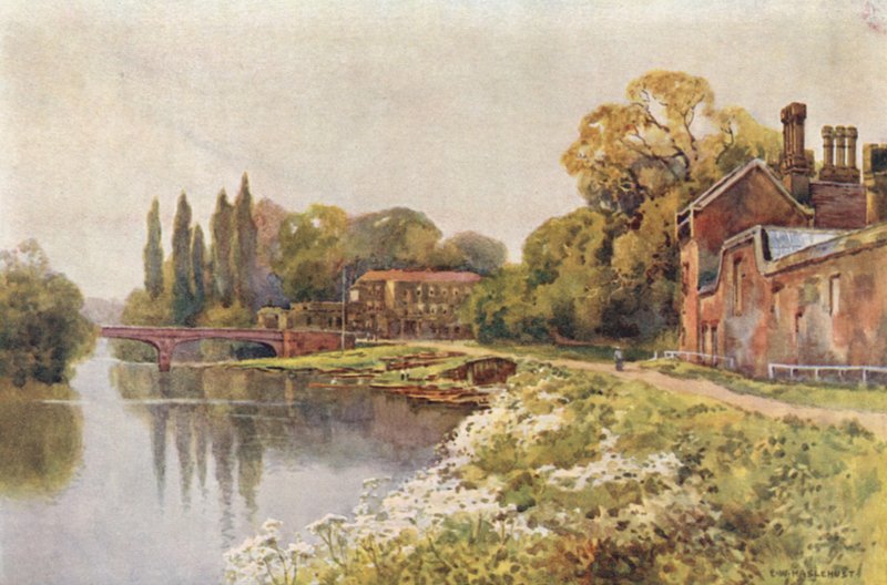 At Hampton Court (kolor lito) autorstwa Ernest William Haslehust