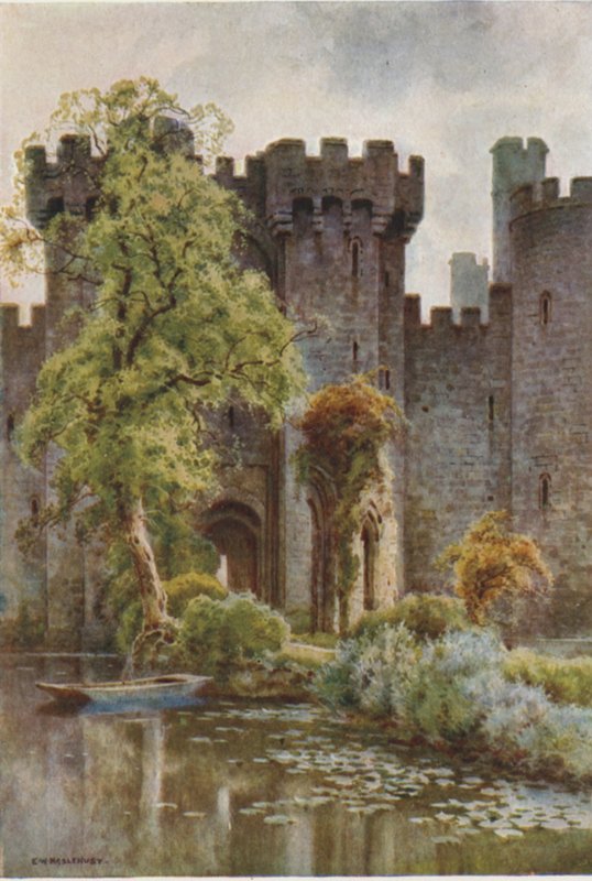 Zamek Bodiam (kolor lito) autorstwa Ernest William Haslehust