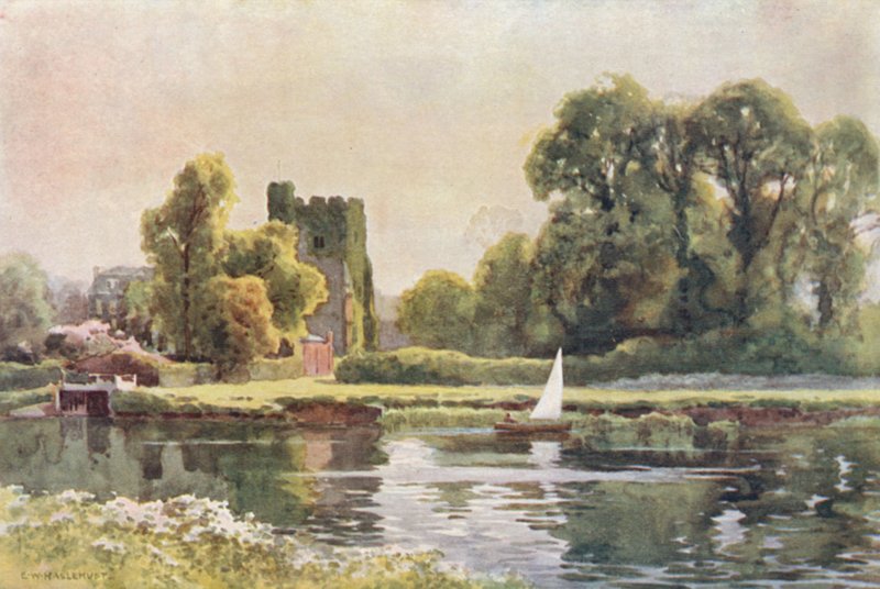 Kościół Cookham (kolor lito) autorstwa Ernest William Haslehust