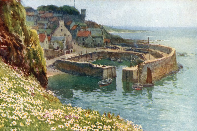 Crail Harbor (kolor lito) autorstwa Ernest William Haslehust