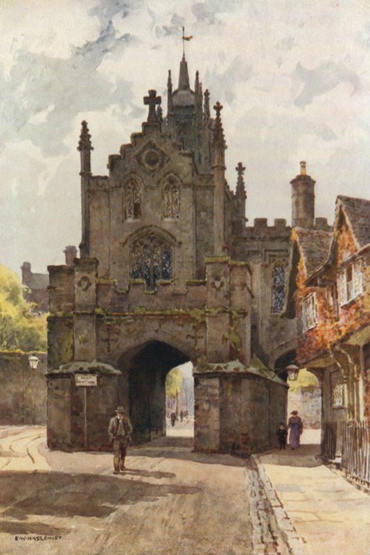 East Gate, Warwick (kolor lito) autorstwa Ernest William Haslehust