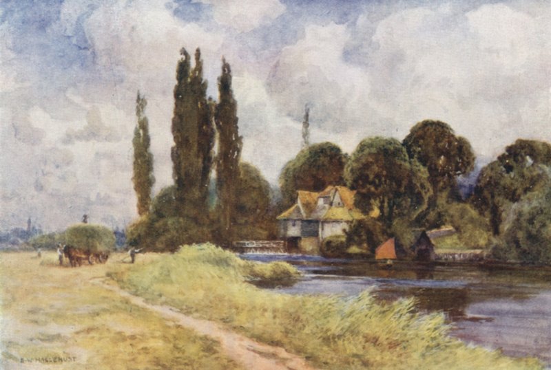 Iffley Mill (kolor lito) autorstwa Ernest William Haslehust