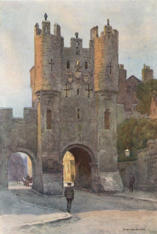 Micklegate Bar (kolor lito) autorstwa Ernest William Haslehust