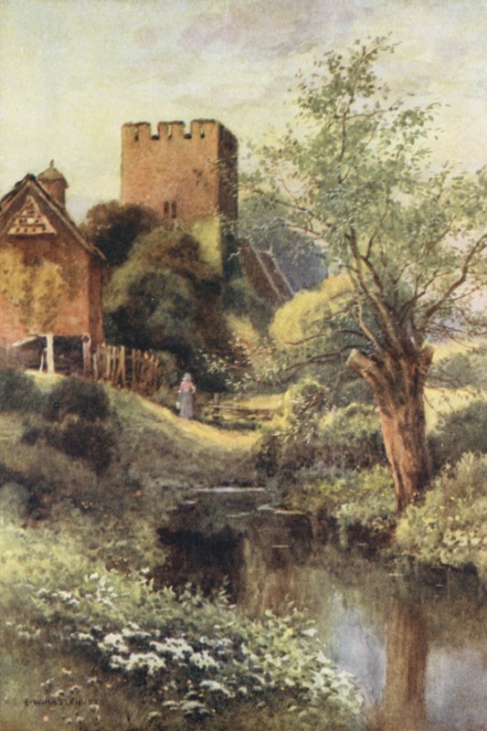 Kościół Monnington (kolor lito) autorstwa Ernest William Haslehust
