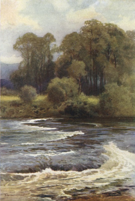 Wodospady Monnington (kolor lito) autorstwa Ernest William Haslehust