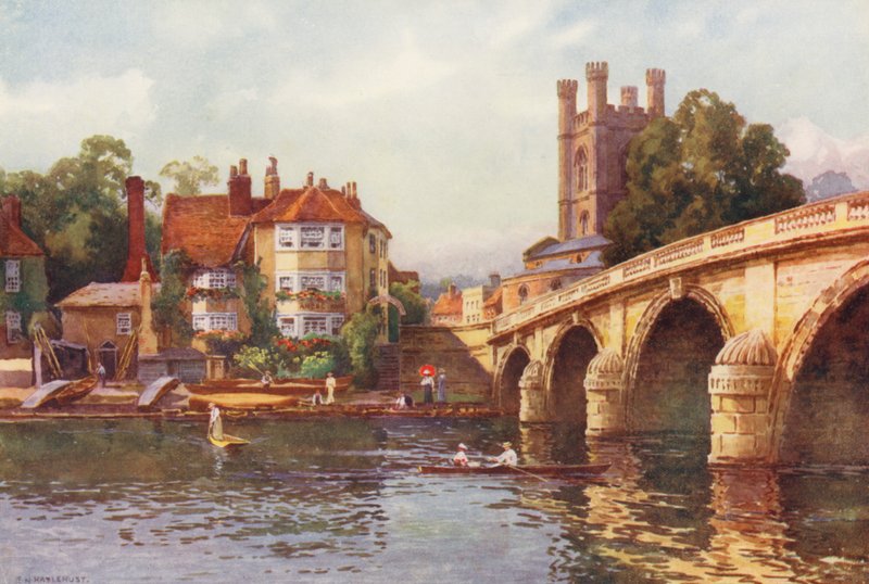 Tamiza: Henley Bridge (kolorowa litografia) autorstwa Ernest William Haslehust