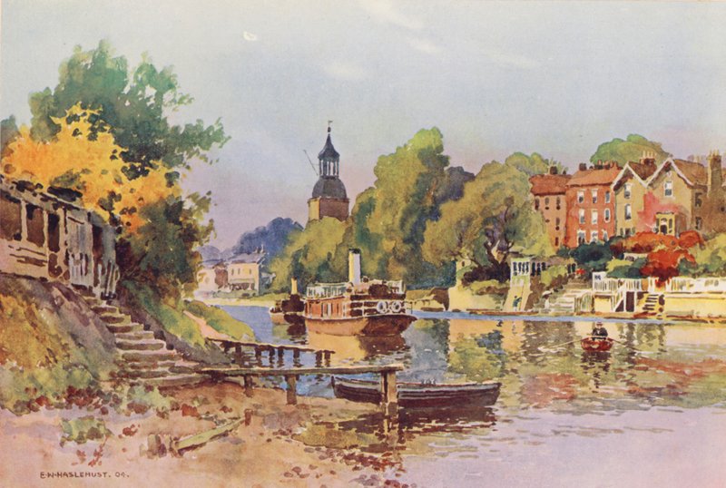 Tamiza: Sunbury (kolorowa litografia) autorstwa Ernest William Haslehust