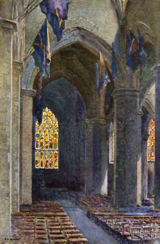 Katedra św. Idziego (kolor lito) autorstwa Ernest William Haslehust