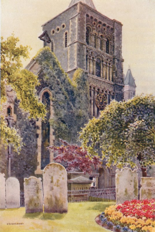 Kościół Mariacki w Dover (kolor lito) autorstwa Ernest William Haslehust