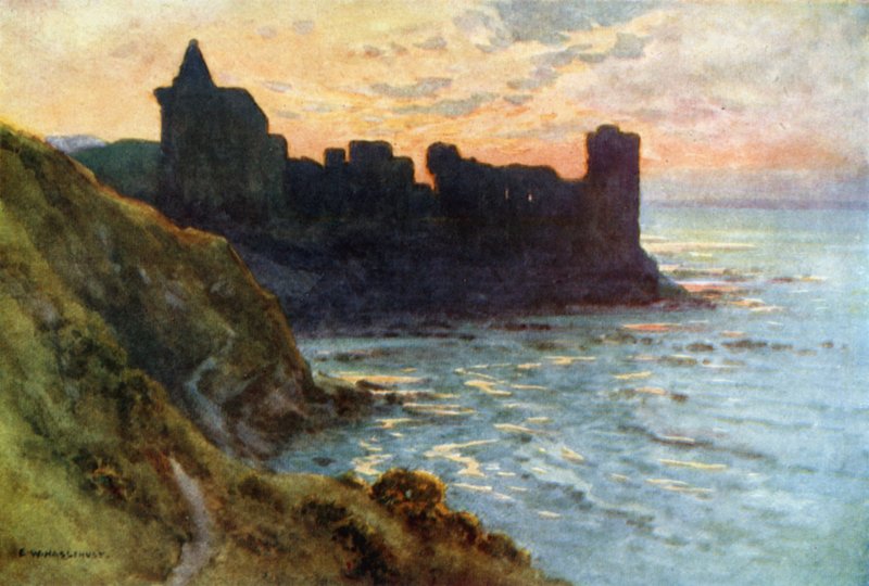 Zamek, St. Andrews (kolor lito) autorstwa Ernest William Haslehust