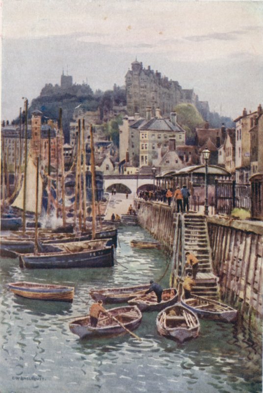 Port rybacki, Folkestone (kolor lito) autorstwa Ernest William Haslehust