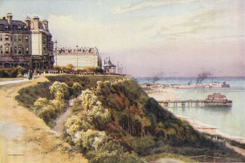 The Leas, Folkestone (kolor lito) autorstwa Ernest William Haslehust