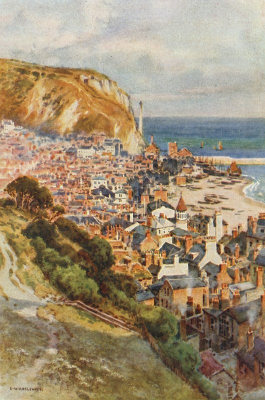 Stare Miasto, Hastings (kolor lito) autorstwa Ernest William Haslehust