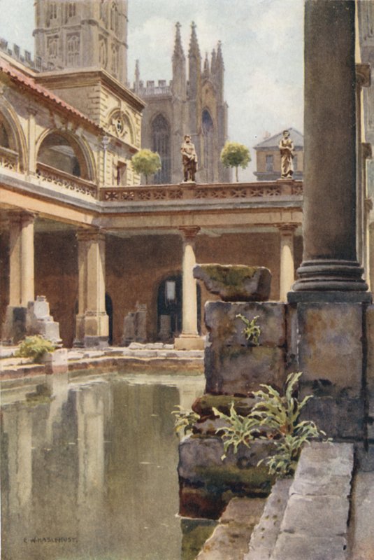 Łaźnia rzymska (kolor lito) autorstwa Ernest William Haslehust