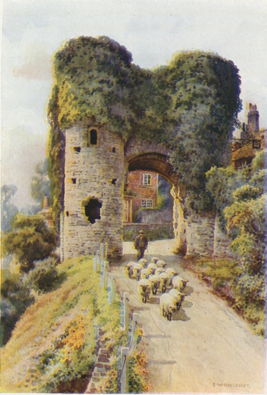 The Strand Gate, Winchelsea (kolor lito) autorstwa Ernest William Haslehust