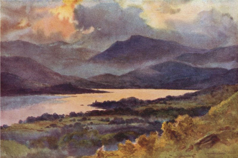 Windermere z Orrest Head (kolor lito) autorstwa Ernest William Haslehust