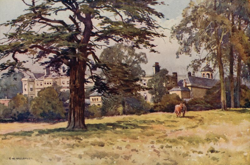Worksop Manor (kolor lito) autorstwa Ernest William Haslehust