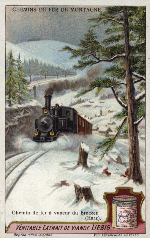 Lokomotywa parowa na Brocken Railway, góry Harz, Niemcy autorstwa European School