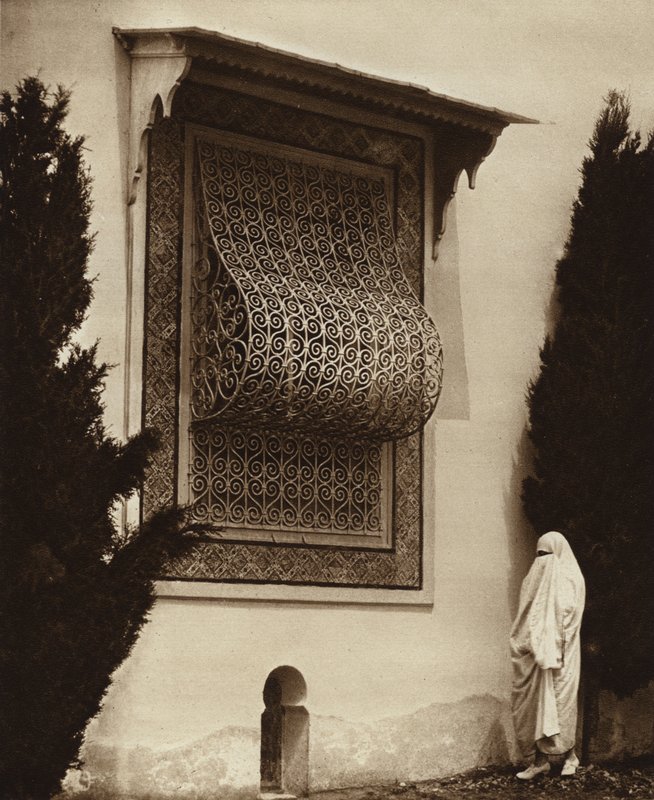 Sidi-Bou-Said, okno haremu (zdjęcie czarno-białe) autorstwa European Photographer