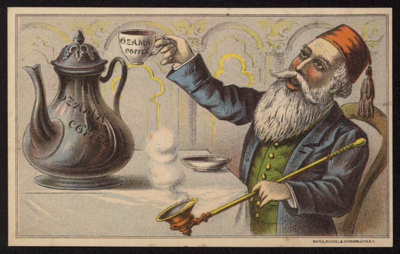 Reklama kawy Ozama (chromolitho) autorstwa European School