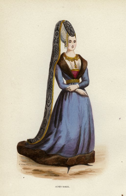 Agnes Sorel (kolorowy grawer) autorstwa European School