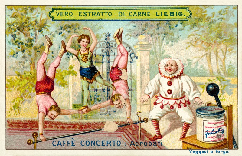 Caffe-concerto: akrobaci (chromolitho) autorstwa European School