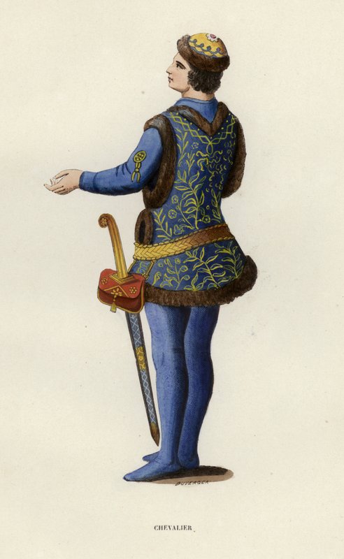 Chevalier (kolorowy grawer) autorstwa European School