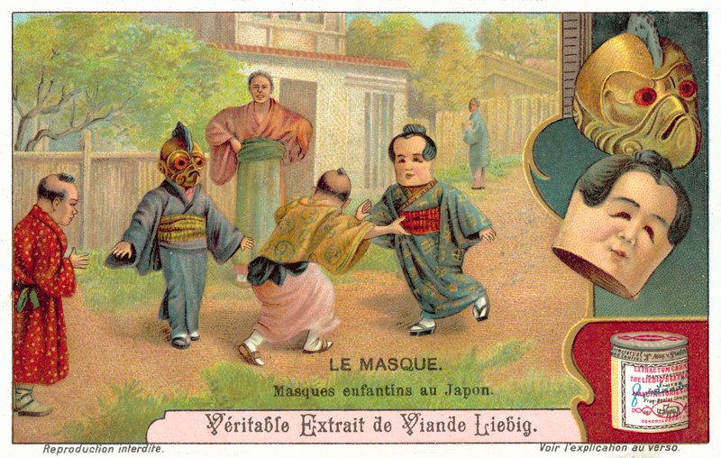 Maski dla dzieci w Japonii (chromolitho) autorstwa European School