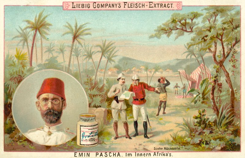 Emin Pasza w Afryce Środkowej (chromolitho) autorstwa European School